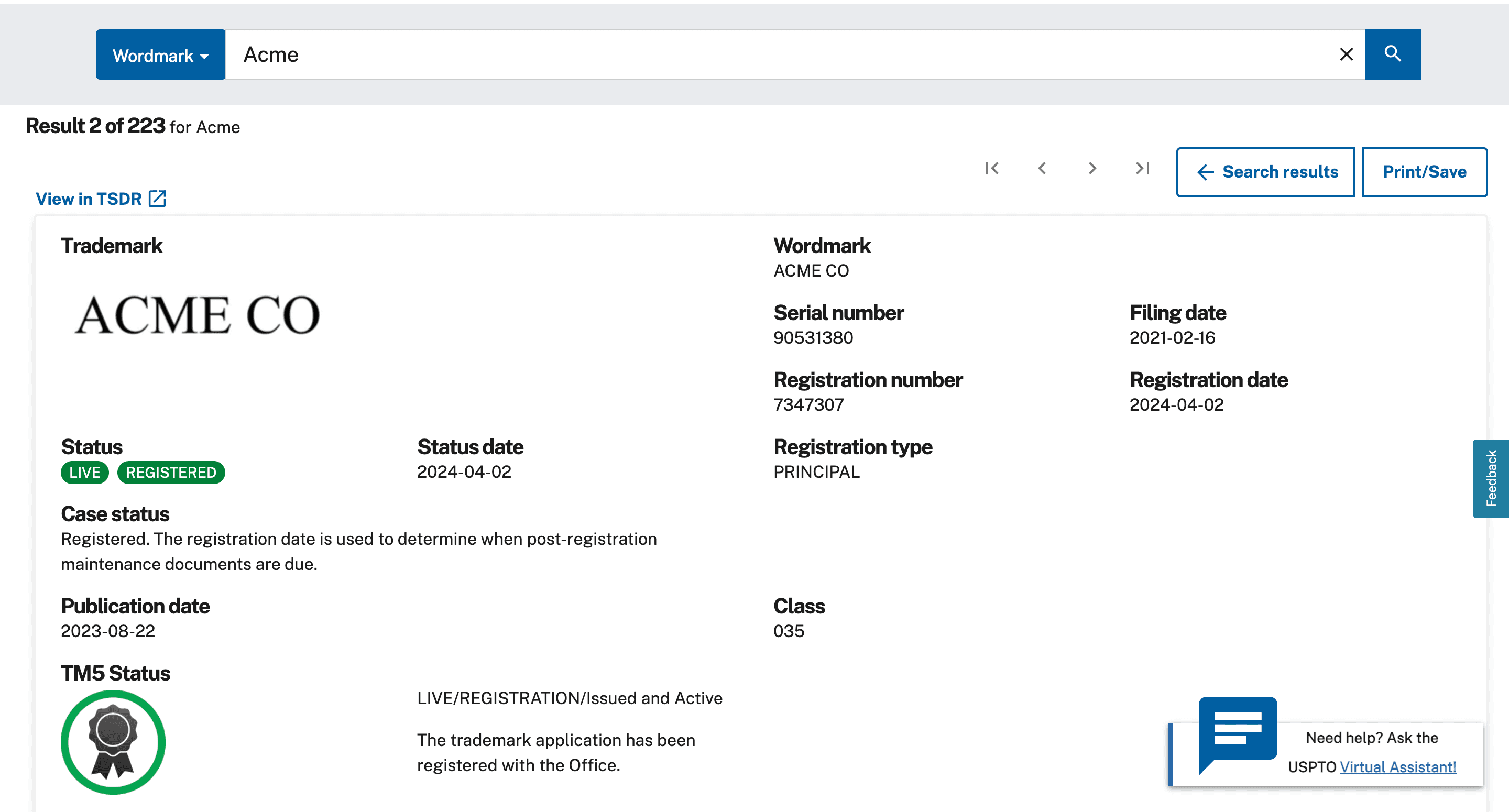 USPTO Similar Marks